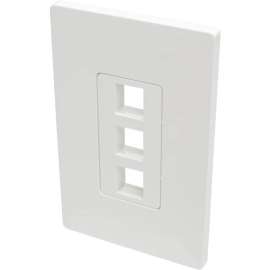 Tripp Lite Single-Gang 3-Port Wall Plate Keystone Cat5/6 USB HDMI Dport RCA - 3 x Total Number of Socket(s) - 1-gang - White - Polycarbonate