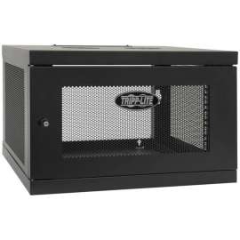 Tripp Lite 6U Wall Mount Rack Enclosure Cabinet Knock Down w/Doors & Sides, 19" 6U Wide x 16.50" Deep Wall Mountable for LAN Switch, Patch Panel, Black Powder Coat, Steel, 200 lb x Maximum Weight Capacity