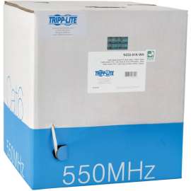 Tripp Lite Cat6 Gigabit Solid Core UTP PVC Bulk Ethernet Cable White 1000 ft. (304.8 m) TAA - Category 6 for Network Device - 128 MB/s - 1000 ft - 1 x Bare Wire - 1 x Bare Wire - White
