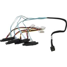 HighPoint 1 Meter Cable Length, SFF-8643 to Controller and 4x SFF-8482 to 4x SAS Drives, 3.28 ft Mini-SAS HD/SAS Data Transfer Cable for Host Bus Adapter, First End: 1 x SFF-8643 Mini-SAS HD, Second End: 4 x SFF-8482 SAS, 4 x Power, Black