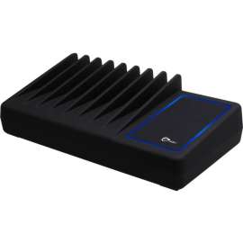 Siig 10-Port USB Charging Station with Ambient Light Deck, 90 W, 120 V AC, 230 V AC Input, 5 V DC/2.40 A Output