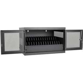 Tripp Lite 16-Device USB Charging Station Cabinet with Sync for iPad and Android Tablets Wall-Mount and Cart Options Black - 18.8" Height x 30.3" Width x 21.6" Depth - Wall Mountable - Steel - Black