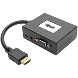 Tripp Lite HDMI to VGA + Audio Adapter Converter Splitter 2-Port 1080p TAA, Audio Line In, Audio Line Out, HDMI In, VGA Out