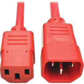 Tripp Lite 6ft Heavy Duty Power Extension Cord 15A 14 AWG C14 to C13 Red 6', For Computer, Scanner, Printer, Monitor, Power Supply, Workstation, 230 V AC Voltage Rating, 15 A Current Rating, Red