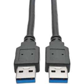 Tripp Lite 3ft USB 3.0 SuperSpeed A/A Cable M/M 28/24 AWG 5 Gbps Black 3', USB for Notebook, Tablet, Chromebook, 640 MB/s, 2.95 ft, 1 x Type A Male USB