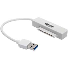 Tripp Lite 6in USB 3.0 SuperSpeed to SATA III Adapter w/ UASP / 2.5" Hard Drives White - SATA/USB for Hard Drive, Solid State Drive, Notebook - 1 x Type A Male USB - 1 x SATA Female Power - White