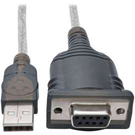 Tripp Lite 18in USB to Null Modem RS232 DB9 Adapter FTDI, COM Retention M/F, DB-9/USB for Notebook, Tablet, Modem, 32 kB/s, 1.50 ft, 1 x Type A Male USB