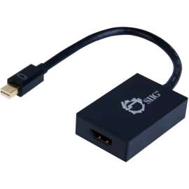 SIIG Mini DisplayPort 1.2 to HDMI 4Kx2K 60Hz Active Adapter, 5.90" HDMI/Mini DisplayPort A/V Cable for HDTV, Audio/Video Device, Monitor, Desktop Computer, First End: 1 x 20-pin Mini DisplayPort 1.2 Digital Audio/Video, Male, Second End: 1 x 19-pin HDMI 2
