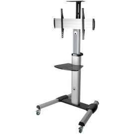 Tripp Lite Mobile TV Floor Stand Cart Height-Adjustable LCD 32-70" Display, Up to 70" Screen Support, 150 lb Load Capacity, 2 x Shelf(ves), 81.5" Height x 32.6" Width x 27.6" Depth