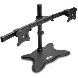 Tripp Lite Dual-Monitor TV Desktop Display Mount Stand Full Motion 13"- 27", Up to 27" Screen Support, 52 lb Load Capacity, 46" Height x 80.5" Width x 25.4" Depth, Desktop