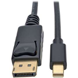 Tripp Lite Mini DisplayPort to DisplayPort Adapter Cable 4K M/M Black Mdp to DP 3ft, DisplayPort/Mini DisplayPort for Audio/Video Device, Notebook, Monitor, TV, Projector, 2.70 GB/s, 2.95 ft, 1 x DisplayPort Male Digital Audio/Video