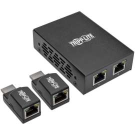 Tripp Lite 2-Port HDMI Over Cat5 Cat6 Extender Kit Power Over Cable, 1080p @ 60Hz TAA, Box Style transmitter, 2 Mini Receivers