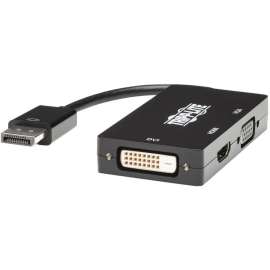Tripp Lite DisplayPort 1.2 to VGA DVI HDMI Converter Adapter 4K x 2K @ 60Hz, DVI/DisplayPort/HDMI/VGA for Audio/Video Device, Notebook, Tablet, 6", 1 x HDMI Female Digital Audio/Video, 1 x DVI-D Female Digital Video, 1 x HD-15 Female VGA, 1 x DisplayPort 
