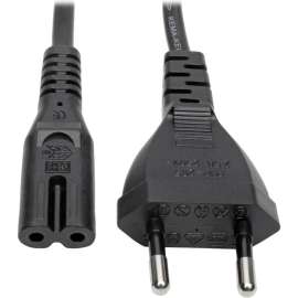 Tripp Lite 2-Prong Europlug Computer Power Cord, 2.5A (C7 to CEE 7/16), 6 f, 250 V AC2.50 A, Black, 6 ft Cord Length, Europe, Middle East, Russia, South America, Africa, Asia