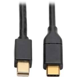 Tripp Lite, Pro Av Tripp Lite USB C to Mini DisplayPort 4K Adapter Cable USB Type C to mDP, USB-C, USB Type-C Thunderbolt 3 Compatible 6ft 6', Mini DisplayPort/USB for Monitor, Projector, Tablet, Notebook, Smartphone, MacBook, Chromebook, 691.20 MB/s, 6 f