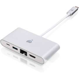 IOGEAR USB-C 4K Multiport Adapter (HDMI, GbE, USB Type-A, USB-C) - for Notebook - USB Type C, Thunderbolt 3 - 3 x USB Ports - 1 x USB 3.0 - Network (RJ-45) - HDMI - Docking