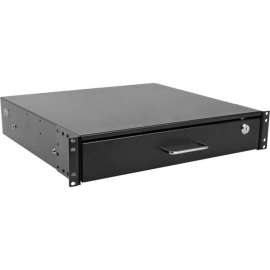 Tripp Lite 2U Locking Rackmount Storage Drawer Rack Enclosures/ Open Frame - 19" 2U Wide Rack-mountable - Black Powder Coat - Cold-rolled Steel (CRS) - 50 lb x Maximum Weight Capacity