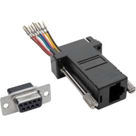 Tripp Lite DB9 to RJ45 Modular Serial Adapter (F/F) RS-232 RS-422 RS-485, 1 x DB-9 Female Serial, 1 x RJ-45 Female Network, Black