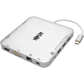 Tripp Lite USB C Docking Station w/ USB Hub mDP HDMI VGA GbE PD Charging 4K, USB-C, USB Type-C, for Notebook/Tablet PC/Desktop PC/Smartphone, 60 W, USB Type C, 4 x USB Ports
