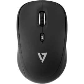 V7 4-Button Wireless Optical Mouse with Adjustable DPI, Black, Optical, Wireless, Radio Frequency