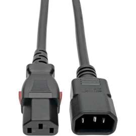 Tripp Lite Power Extension Cord Cable C14 to Locking C13 M/F 18 AWG 10A 2ft, For Computer, Server, Printer, Monitor, PDU, UPS, PC, 250 V AC Voltage Rating, 10 A Current Rating, Black