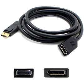 Addon 6ft DisplayPort 1.2 Male to DisplayPort 1.2 Female Black Cable For Resolution Up to 3840x2160 (4K UHD) - 100% compatible and guaranteed to work