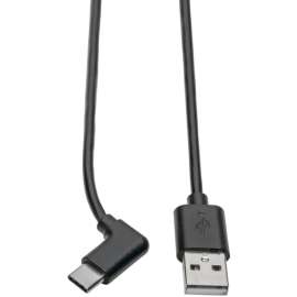 Tripp Lite USB 2.0 Hi-Speed Cable A to USB Type C USB C M/M Right-Angle 6ft 6' - USB for Hard Drive, Workstation, Tablet, Smartphone, Car Charger, Wall Charger, Hub, MacBook, Ultrabook, Chromebook, Printer, ... - 60 MB/s - 6 ft - 1 x Type A Male USB
