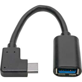 Tripp Lite USB C to USB-A Cable Right Angle 3.1 5 Gbps USB Type C M/F 6in, USB for Hard Drive, Workstation, Tablet, Smartphone, Wall Charger, MacBook, Ultrabook, Chromebook, Printer, Scanner, Flash Drive, 640 MB/s, 6", 1 x Type A Female USB