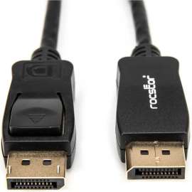 Rocstor Premium 10ft / 3m DisplayPort 1.2 Cable M/M, DisplayPort 4k, DisplayPort Male Digital Audio/Video, 10ft, Black- DP TO DP Cable 4Kx2K