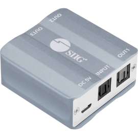 SIIG 1x3 S/PDIF Toslink Splitter, Splits one digital Toslink S/PDIF audio output to three digital Toslink S/PDIF audio outputs, 24-bit audio depth, sample rate up to 192KHz, Metal, TAA Compliant