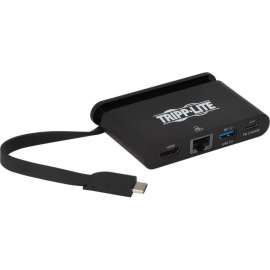 Tripp Lite, Pro Av Tripp Lite USB C Docking Station Adapter 4K w/ HDMI, Gigabit Ethernet, USB-A Hub, PD Charging, Thunderbolt 3 Compatible, for Notebook/Tablet PC/Desktop PC/Smartphone, 100 W, USB 3.1 Type C