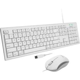 Macally Full Size USB Keyboard and Optical USB Mouse Combo For Mac, USB Cable, 104 Key, USB Cable, Optical