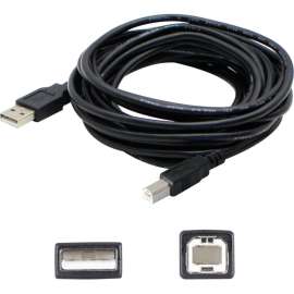 AddOn 12ft USB 2.0 (A) Male to USB 2.0 (B) Male Black Cable - 100% compatible and guaranteed to work