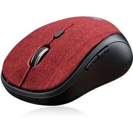 Adesso iMouse S80R, Wireless Fabric Optical Mini Mouse (Red), Optical, Wireless, Radio Frequency