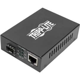Tripp Lite Gigabit SFP Fiber to Ethernet Media Converter, POE+, 10/100/1000 Mbps, 1 x Network (RJ-45), Single-mode, Gigabit Ethernet