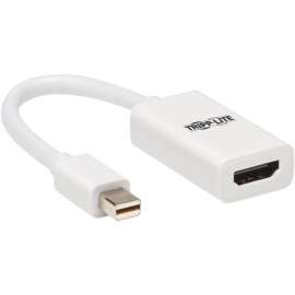 Tripp Lite Mini DisplayPort to HDMI Active Adapter 4K M/F White mDP to HDMI - 3.94" HDMI/Mini DisplayPort A/V Cable for Audio/Video Device, Monitor, PC, MacBook, Chromebook, Tablet, MAC, Projector, HDTV, Notebook, Gaming Computer, ... - First End: 1