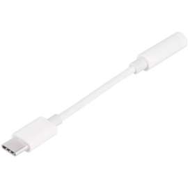 4XEM USB-C Male TO 3.5MM Female Adapter White, 5" Mini-phone/USB Audio Cable for Audio Device, Headphone, Smartphone, First End: 1 x USB 3.1 Type C, Male, Second End: 1 x Mini-phone Audio