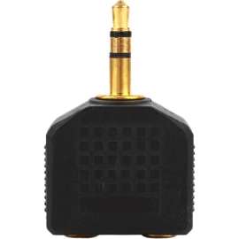 4XEM 3.5mm Mini Jack Headphone Splitter Black, 1 Pack, 1 x Mini-phone Stereo Audio Male, 2 x Mini-phone Stereo Audio Female, Gold Contact