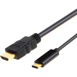 4XEM USB-C to HDMI Cable - 6 ft HDMI/USB A/V Cable for Projector, MacBook, TV, MacBook Air, iMac, Audio/Video Device, Chromebook, iPad Pro, MacBook Pro, HDTV, Monitor, ... - First End: 1 x 24-pin USB Type C - Male - Second End: 1 x 19-pin HDMI 2.0 D