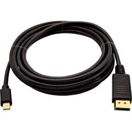 V7 Black Video Cable Mini DisplayPort Male to DisplayPort Male 3m 10ft, 9.84 ft DisplayPort/Mini DisplayPort A/V Cable for Monitor, Projector, Audio/Video Device, PC, First End: 1 x Mini DisplayPort Digital Audio/Video, Male, Second End: 1 x DisplayPort D
