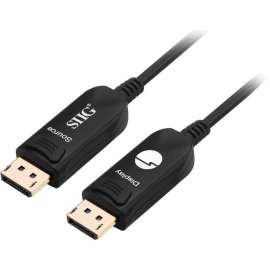 SIIG 4K DisplayPort 1.2 AOC Cable, 60M, 196.85 ft Fiber Optic A/V Cable for Audio/Video Device, Monitor, TV, Projector, HDTV, Desktop Computer, Notebook, First End: 1 x 20-pin DisplayPort 1.2 Digital Audio/Video, Male