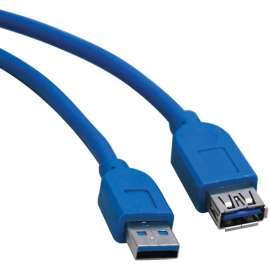 Tripp Lite USB Extension Cable USB 3.0 USB-A USB-A SuperSpeed M/F Blue 16ft, 16 ft USB Data Transfer Cable for Computer, Hard Drive, Chromebook, Notebook, Tablet, Keyboard, Printer, Portable Hard Drive, Patch Panel, Peripheral Device, Modem, ..., First En