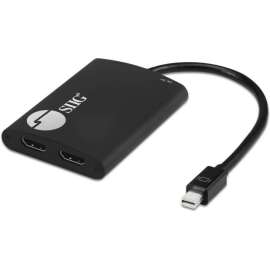 SIIG 4K 2 Ports Mini DisplayPort 1.2 to HDMI MST Splitter, ESD Protection TAA Compliant, MacOS Not Supported