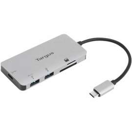 Targus USB-C Multi-Port Hub with Card Reader and 100W PD Pass-Thru - USB Type C - External - 2 USB Port(s) - 0 Network (RJ-45) Port(s) - Chrome, Mac, PC