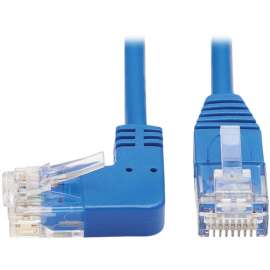 Tripp Lite Left-Angle Cat6 Gigabit Molded Slim UTP Ethernet Cable (RJ45 Lef - 1 ft Category 6 Network Cable for Network Device, Router, Server, Switch, Workstation, VoIP Device, Printer, Computer, Photocopier, Modem, Patch Panel, ... - First End: 1