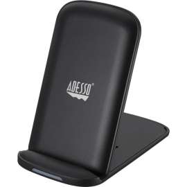 Adesso 10W Max Qi-Certified 2-Coil Foldable Wireless Charging Stand, 5 V DC Input, Input connectors: USB, Overcharge Protection, LED Indicator