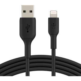 Belkin BoostCharge Lightning to USB-A Cable (1 meter / 3.3 foot, Black) - 3.3 ft Lightning/USB Data Transfer Cable - First End: Lightning - Male - Second End: USB 2.0 Type A - Male - MFI - Black - 1