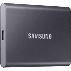 Samsung T7 MU-PC1T0T/AM 1 TB Portable Solid State Drive - External - PCI Express NVMe - Titan Gray - Gaming Console, Smartphone, Tablet, Desktop PC Device Supported - USB 3.2 (Gen 2) Type C - 1050 MB/s Maximum Read Transfer Rate - 256-bit Encryption
