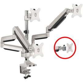 SIIG Triple Monitor Aluminum Gas Spring Desk Mount, Full Motion Articulating Mount, Fits 13" to 32", VESA Compatible