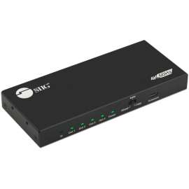 SIIG 4 Port HDMI 2.0 4K 60Hz HDR Splitter with EDID and Downscaling Feature - HDR- HDCP 2.2- HDMI 4K Splitter with EDID and Downscaling- 4-Port 4K HDMI Splitter 1 in 4 out Auto Video Scaling- 7.1-ch Audio- HDMI Splitter Metal Housing- Power LED Indi